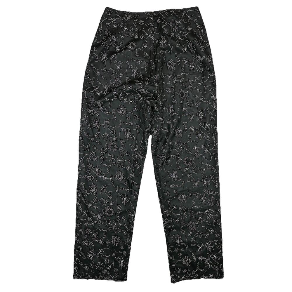 Vintage Y2K Ronni Nicole Floral Glitter Mesh Satin Pants Cocktail Etherial M - Picture 5 of 7